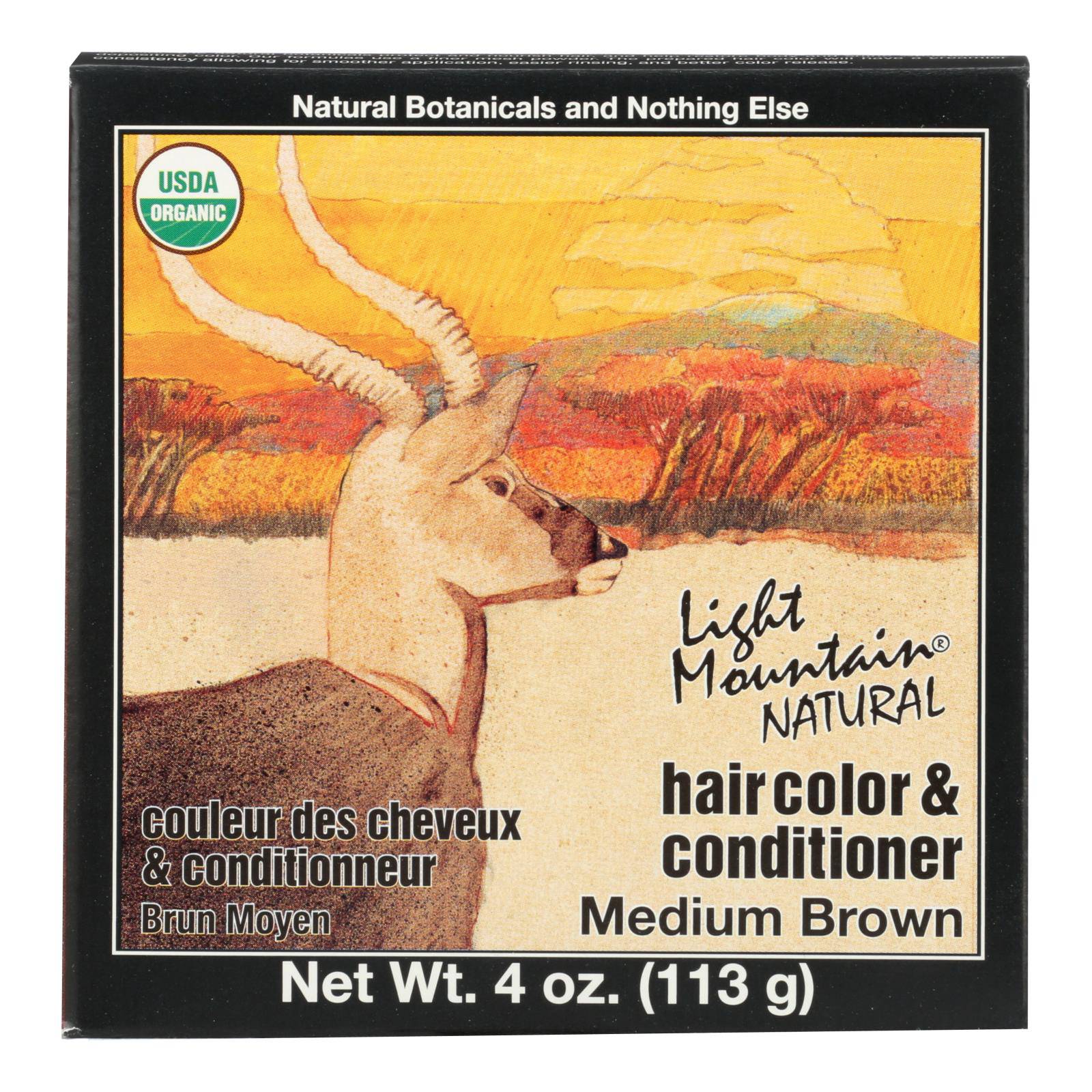 Buy Light Mountain Organic Hair Color And Conditioner - Medium Brown - 4 Oz  at OnlyNaturals.us