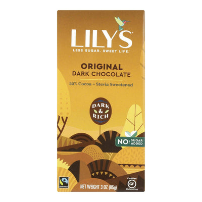 Buy Lily's Sweets Chocolate Bar - Dark Chocolate - 55 Percent Cocoa - Original - 3 Oz Bars - Case Of 12  at OnlyNaturals.us