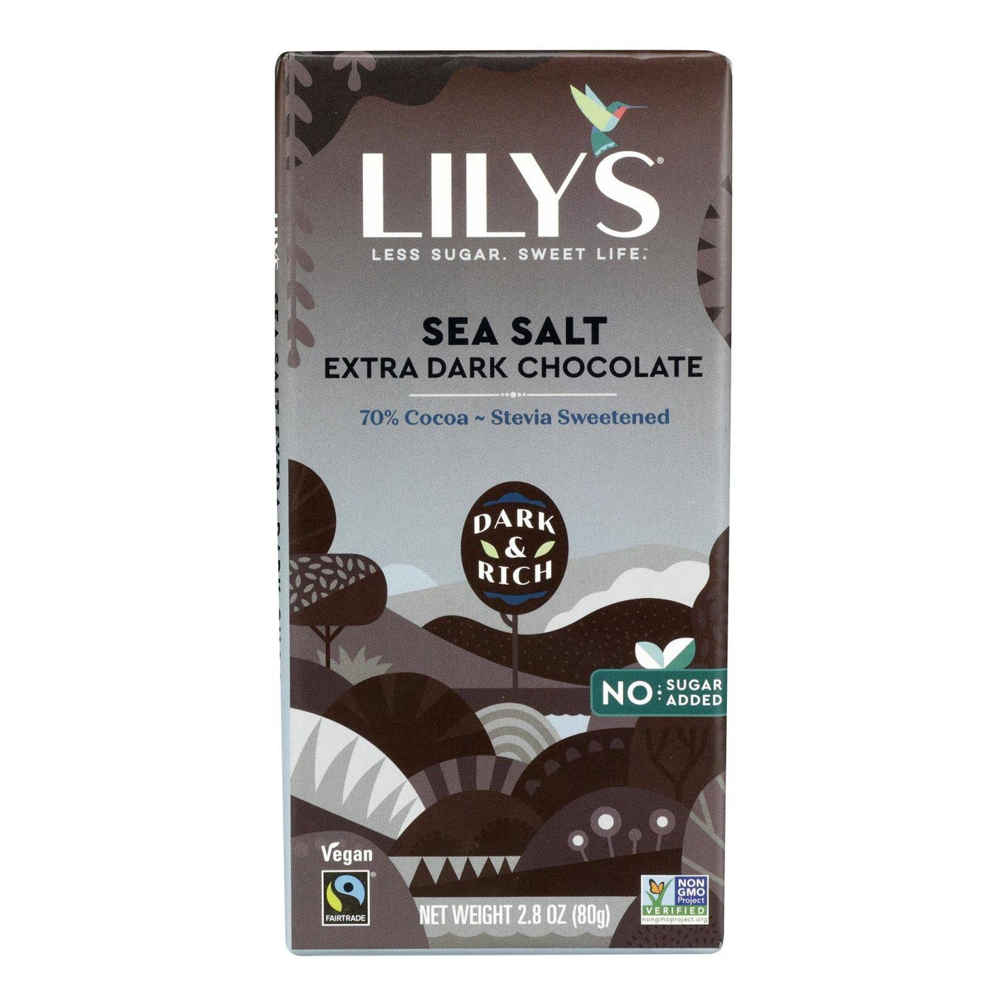 Lily's Sweets Chocolate Bar - Dark Chocolate - 70 Percent Cocoa - Sea Salt - 2.8 Oz Bars - Case Of 12 | OnlyNaturals.us