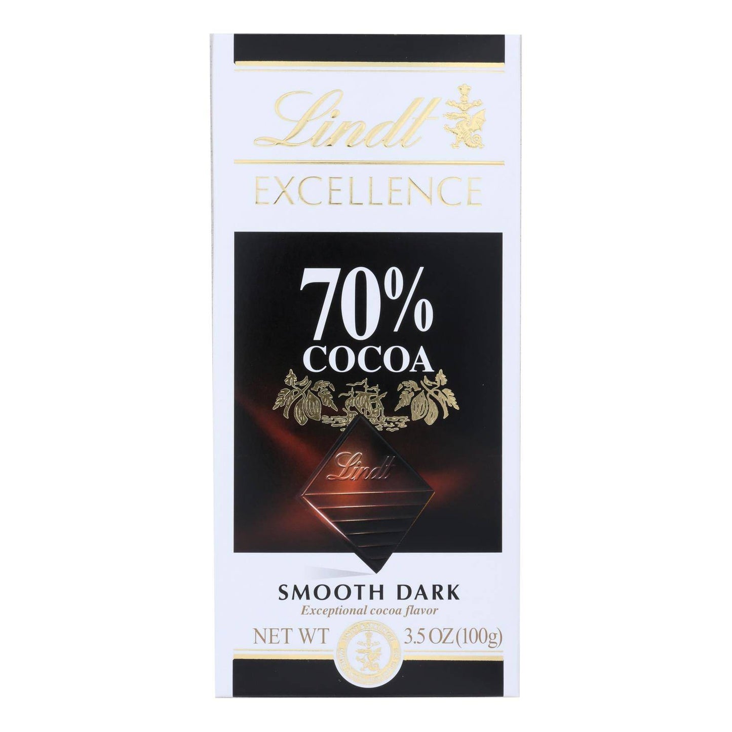 Buy Lindt Chocolate Bar - Dark Chocolate - 70 Percent Cocoa - Smooth - 3.5 Oz Bars - Case Of 12  at OnlyNaturals.us