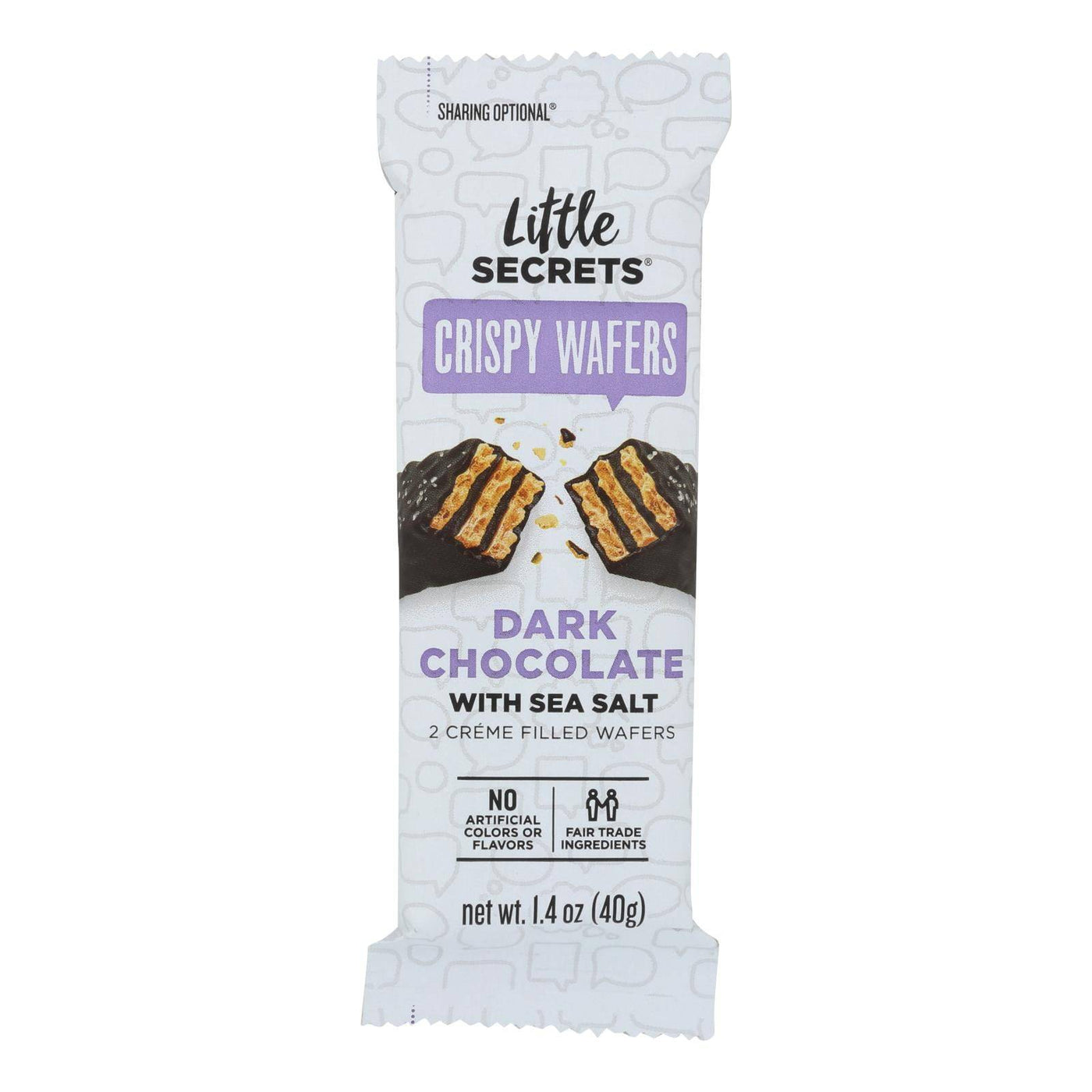 Little Secrets Crispy Wafer - Dark Chocolate With Sea Salt - Case Of 12 - 1.4 Oz. | OnlyNaturals.us