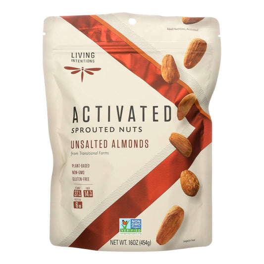 Buy Living Intentions Almonds - Sprouted - Unsalted - 16 Oz - Case Of 4  at OnlyNaturals.us