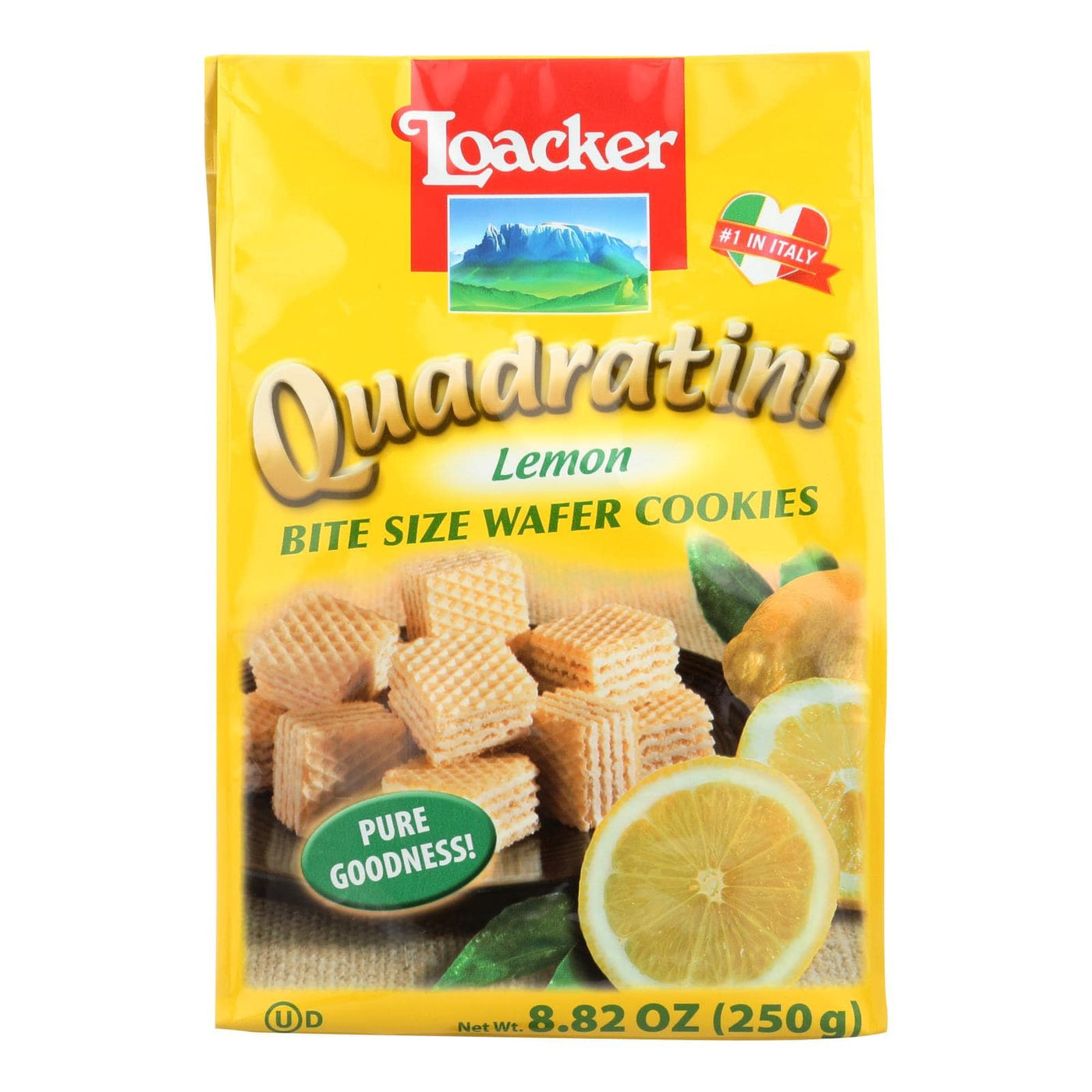 Loacker, Quadratini Lemon Bite Size Wafer Cookies - Case Of 6 - 8.82 Oz | OnlyNaturals.us