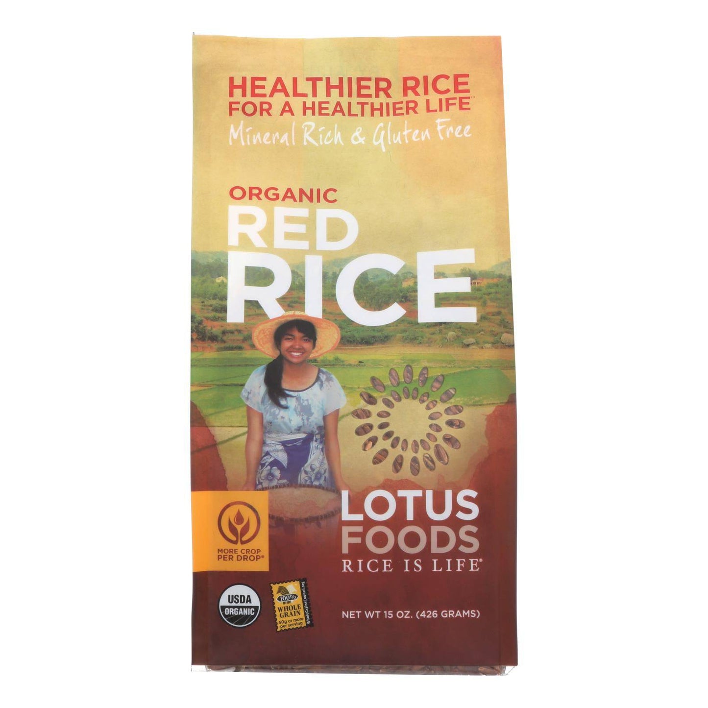 Lotus Foods Heriloom Bhutan Red Rice - Case Of 6 - 15 Oz. | OnlyNaturals.us