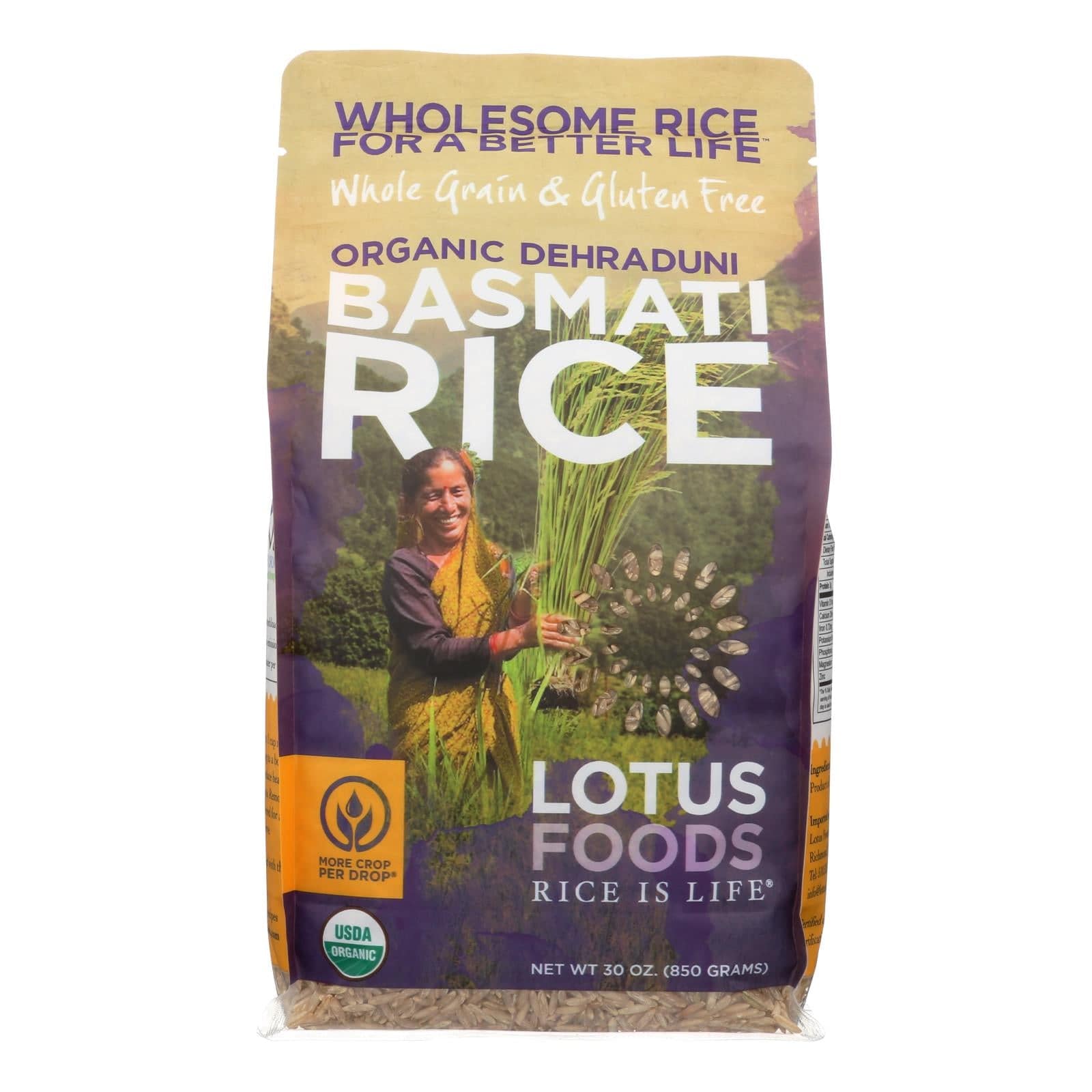 Buy Lotus Foods Organic Rice - Brown Basmati - Case Of 6 - 30 Oz  at OnlyNaturals.us