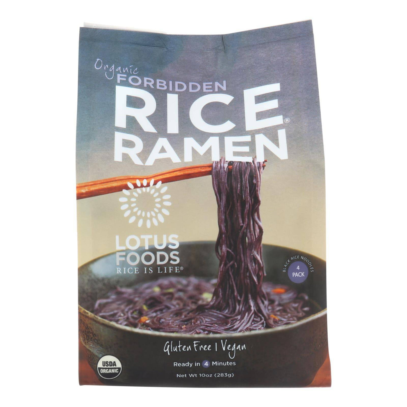 Lotus Foods Ramen - Organic - Forbidden Rice - 4 Ramen Cakes - 10 Oz - Case Of 6 | OnlyNaturals.us