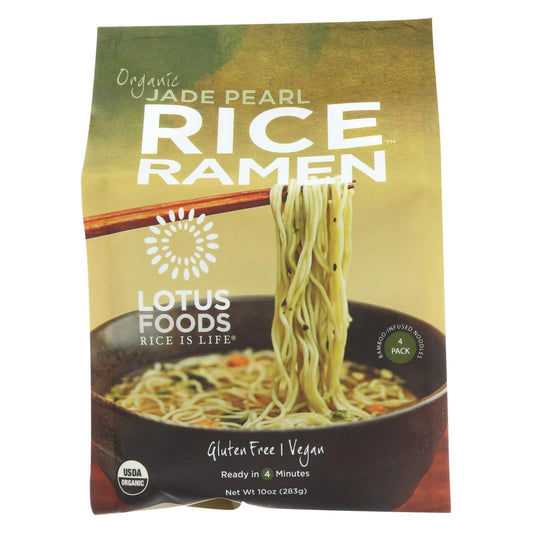 Lotus Foods Ramen - Organic - Jade Pearl Rice - 4 Ramen Cakes - 10 Oz - Case Of 6 | OnlyNaturals.us