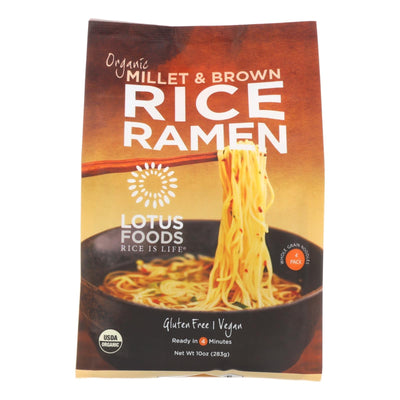 Lotus Foods Ramen - Organic - Millet And Brown Rice - 4 Ramen Cakes - 10 Oz - Case Of 6 | OnlyNaturals.us