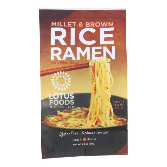 Lotus Foods Ramen - Organic - Millet And Brown Rice - With Miso Soup - 2.8 Oz - Case Of 10 | OnlyNaturals.us