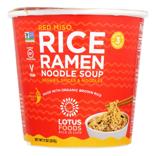 Lotus Foods Red Miso Rice Ramen Noodle Soup - Case Of 6 - 2 Oz | OnlyNaturals.us