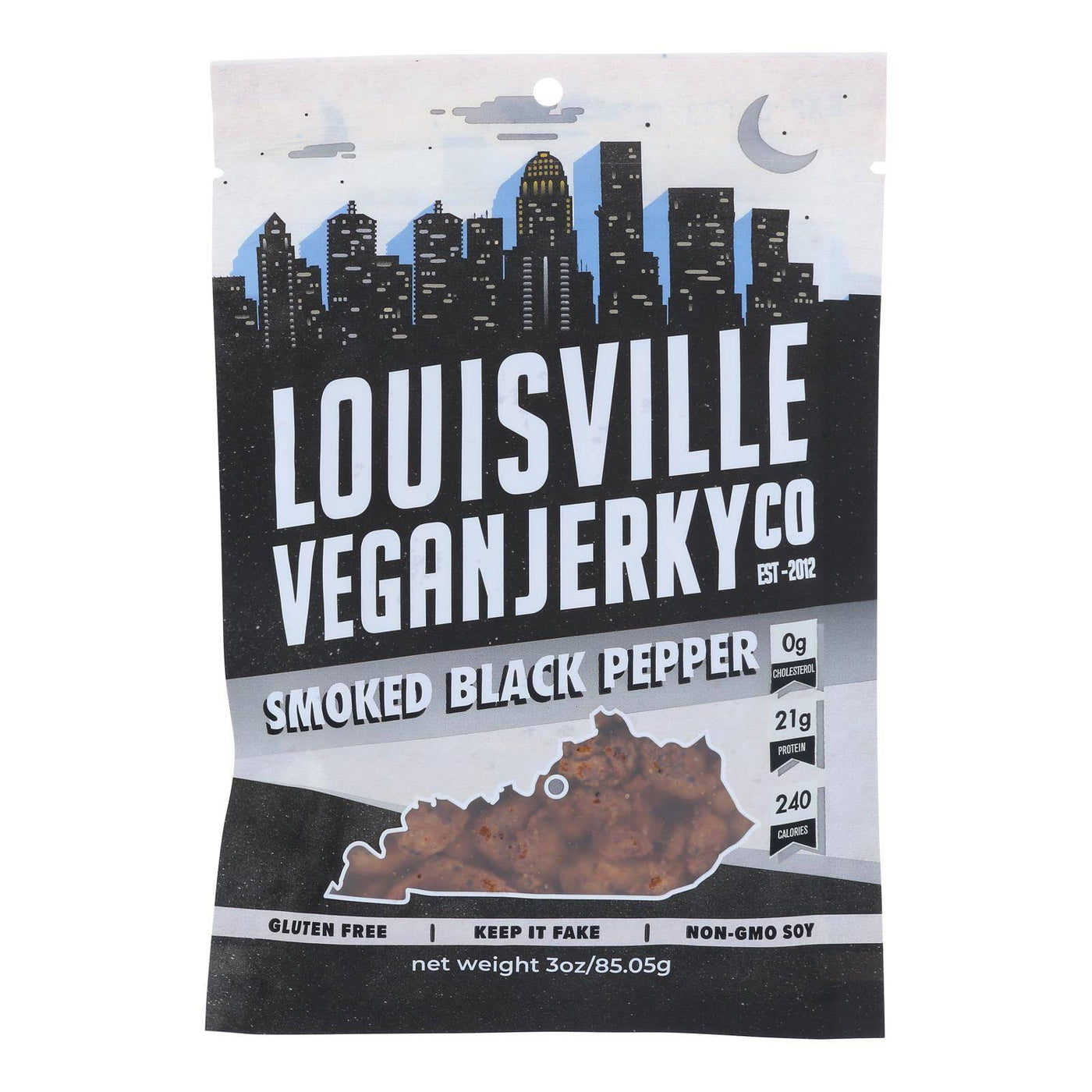 Louisville Vegan Jerky Jerky - Vegan - Black Pepper - Case Of 10 - 3 Oz | OnlyNaturals.us