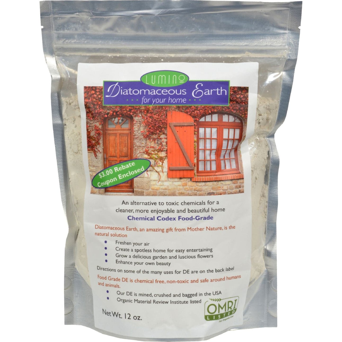 Lumino Diatomaceous Earth For Your Home - 12 Oz | OnlyNaturals.us