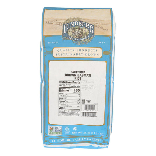 Lundberg Family Farms Brown Basmati Rice - Case Of 25 Lbs | OnlyNaturals.us