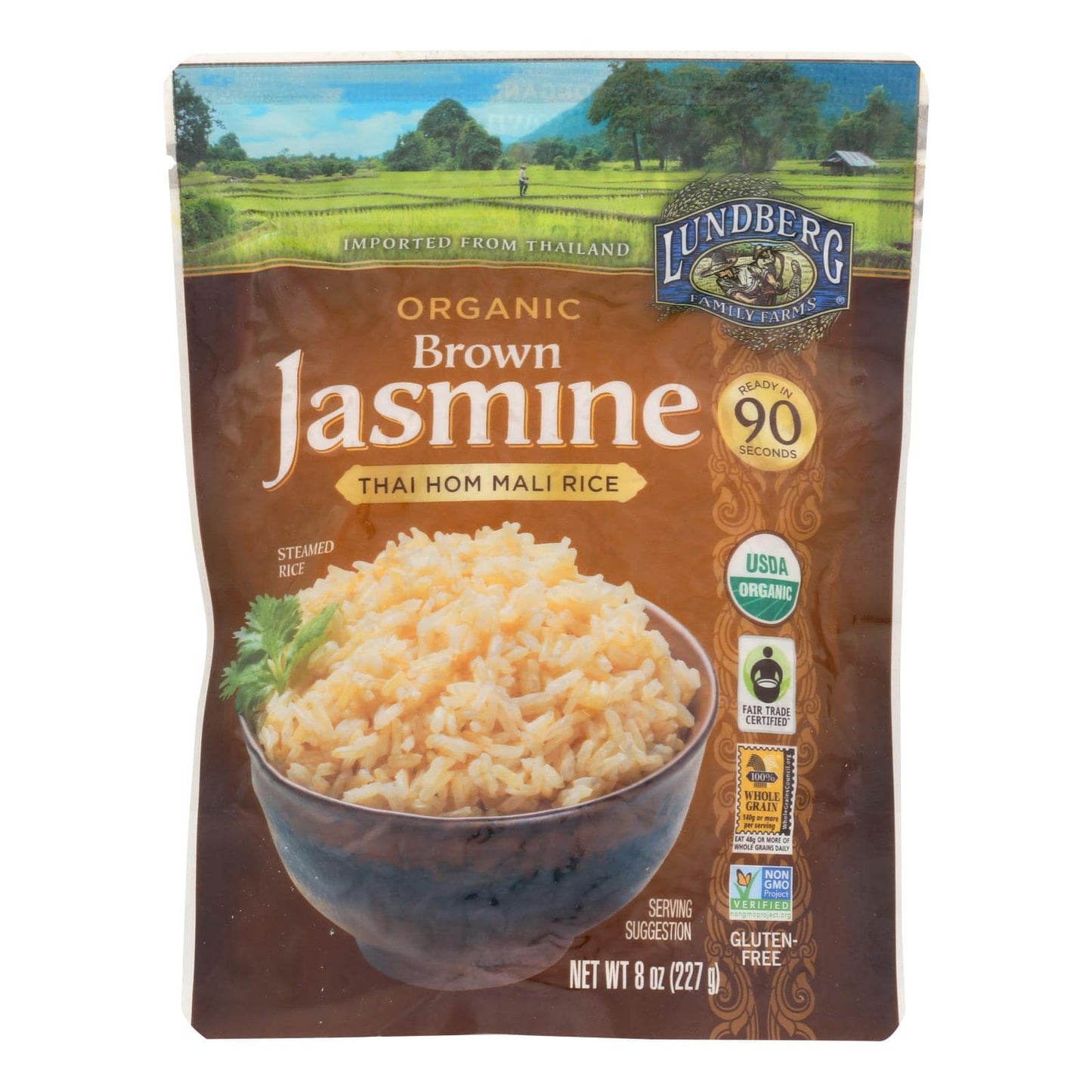 Lundberg Family Farms Organic Thai Rice - Brown Jasmine - Case Of 6 - 8 Oz | OnlyNaturals.us