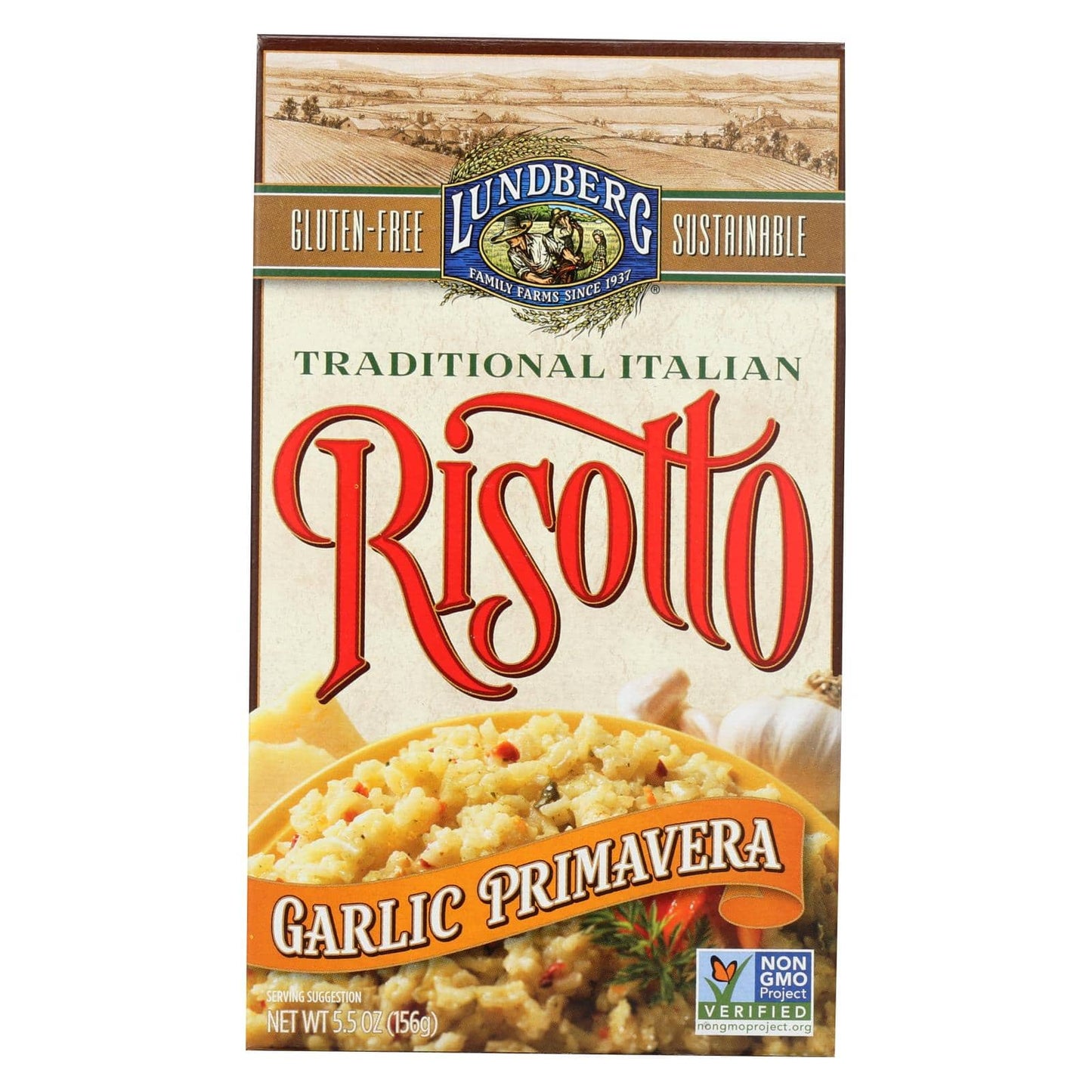 Lundberg Family Farms Risotto Garlic Primavera - Case Of 6 - 5.5 Oz. | OnlyNaturals.us