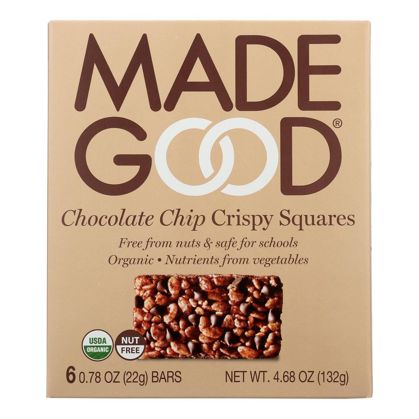 Buy Made Good Crispy Squares - Chocolate Chip - Case Of 6 - 4.68 Oz.  at OnlyNaturals.us