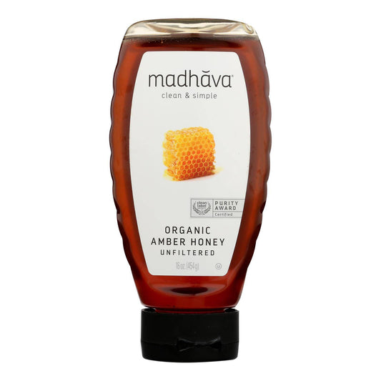 Madhava Honey - Honey Lt Amber Squz - Case Of 6 - 16 Oz | OnlyNaturals.us