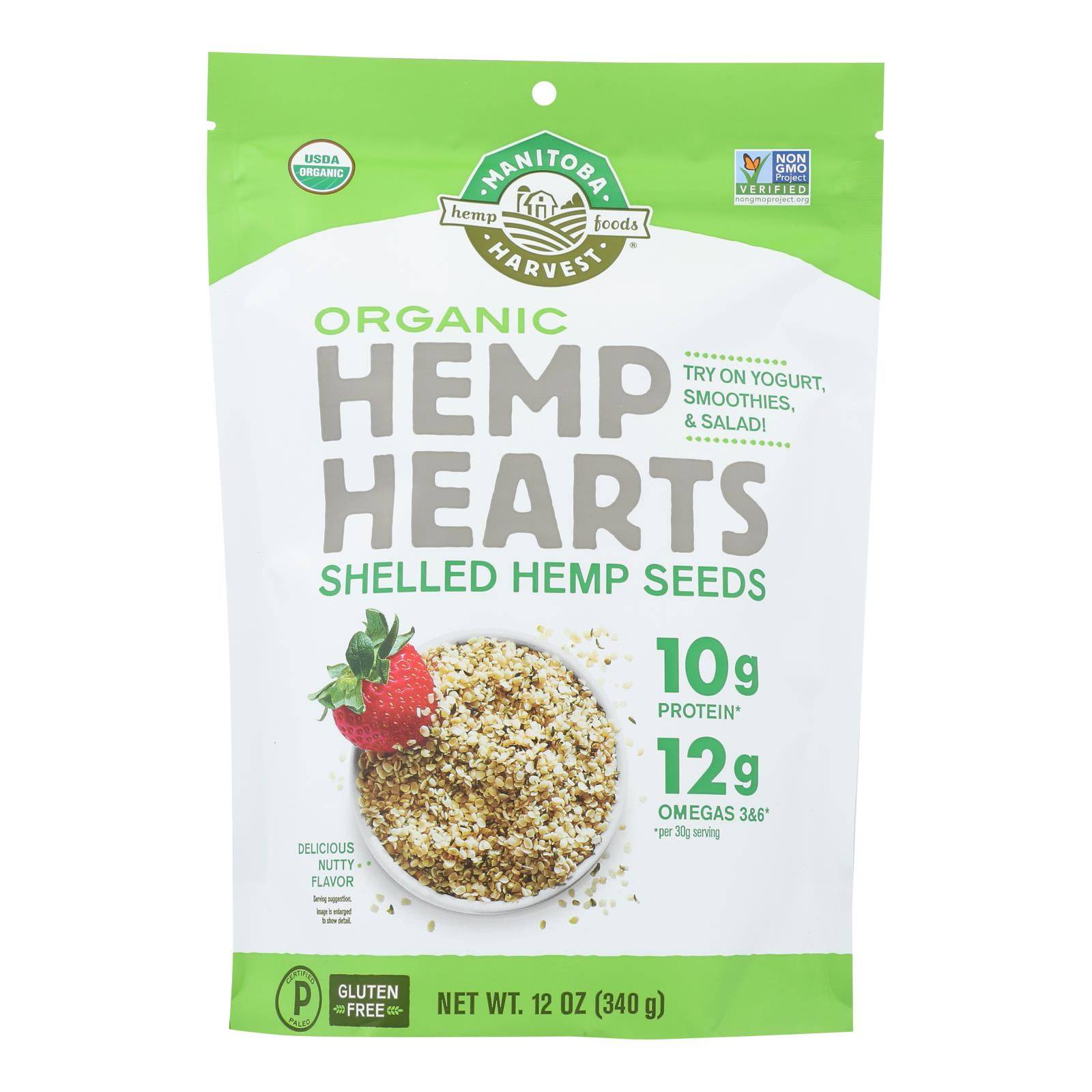 Buy Manitoba Harvest Certified Organic Hemp Hearts Shelled Hemp Seed- Case Of 6 - 12 Oz  at OnlyNaturals.us