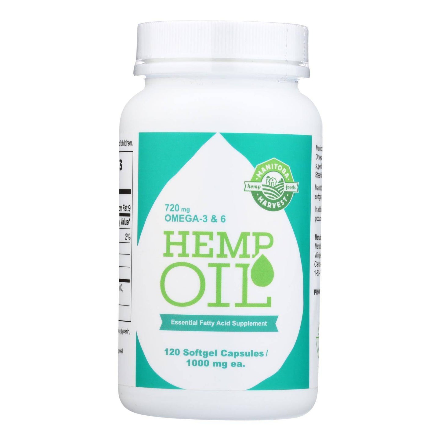 Manitoba Harvest Hemp Oil - 1000iu - 120 Sgel | OnlyNaturals.us