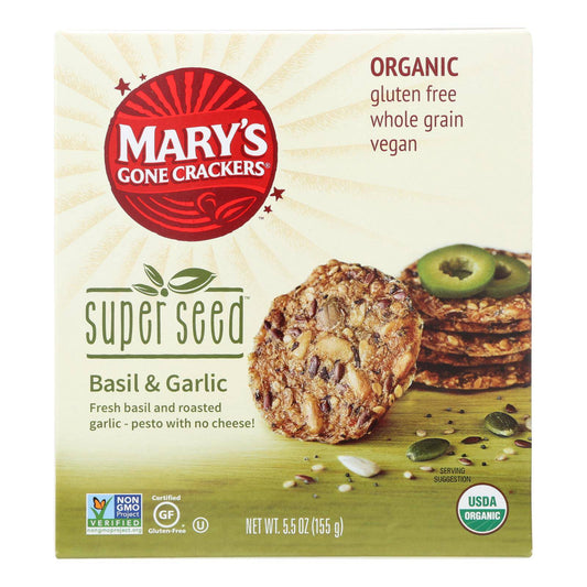 Buy Mary's Gone Crackers Super Seed - Basil$ Garlic - Case Of 6 - 5.5 Oz.  at OnlyNaturals.us
