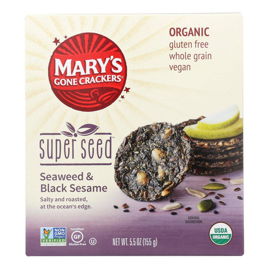 Buy Mary's Gone Crackers Super Seed - Seaweed And Black Seaseem - Case Of 6 - 5.5 Oz.  at OnlyNaturals.us