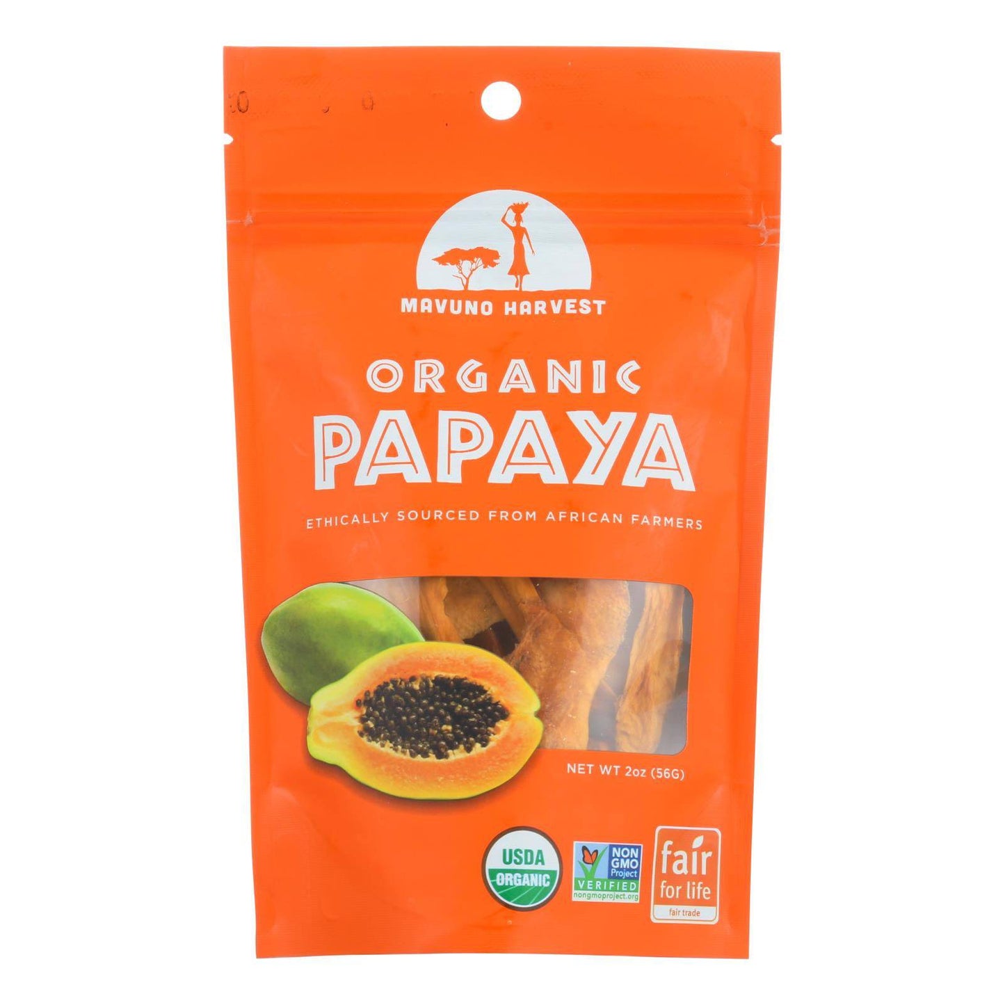 Buy Mavuno Harvest Organic Dried Fruits - Papaya - Case Of 6 - 2 Oz.  at OnlyNaturals.us