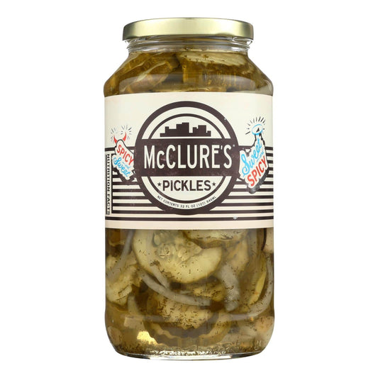 Mcclure's Pickles Sweet And Spicy Pickles - Case Of 6 - 32 Oz. | OnlyNaturals.us