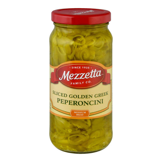 Mezzetta Deli Sliced Golden Greek Pepperoncini - Case Of 6 - 16 Fl Oz. | OnlyNaturals.us