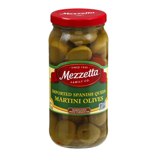 Mezzetta Imported Spanish Queen Martini Olives In Dry Vermouth - Case Of 6 - 10 Oz. | OnlyNaturals.us
