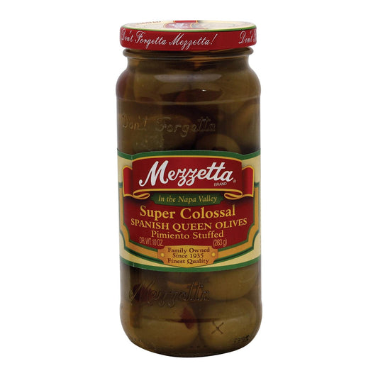 Buy Mezzetta Super Colossal Pimiento Stuffed Spanish Queen Olives - Case Of 6 - 10 Oz.  at OnlyNaturals.us