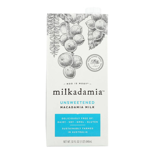 Milkadamia Milk - Unsweetened - Case Of 6 - 32 Fl Oz. | OnlyNaturals.us
