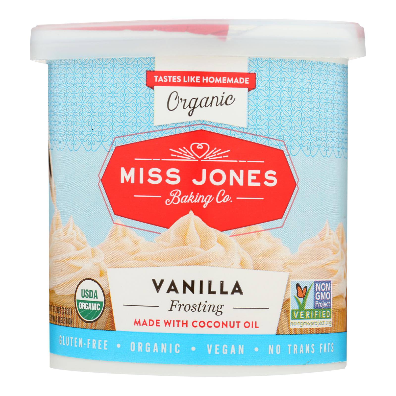 Miss Jones Baking Organic Frosting - Vanilla Buttercream - Case Of 6 - 320 Gram | OnlyNaturals.us