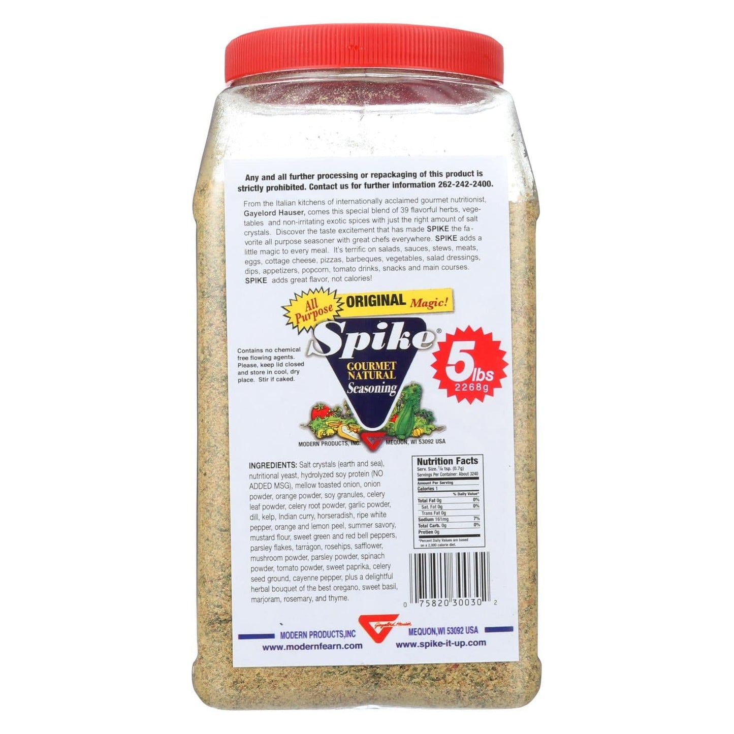 Buy Modern Products Spike Gourmet Natural Seasoning - Bulk - 5 Lb  at OnlyNaturals.us