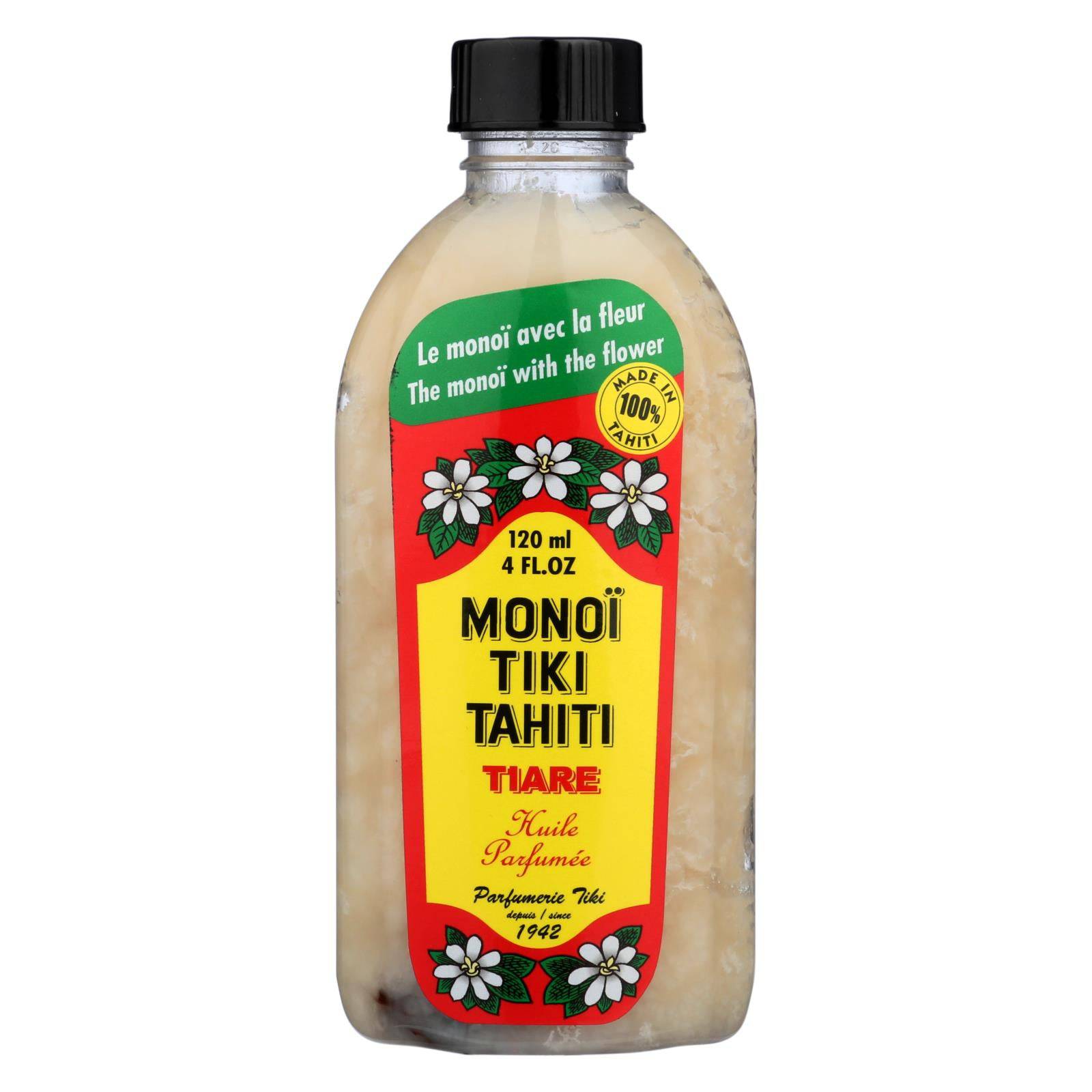 Monoi Tiare Tahiti Monoi Tiiki Tahiti Coconut Oil - 4 Fl Oz | OnlyNaturals.us