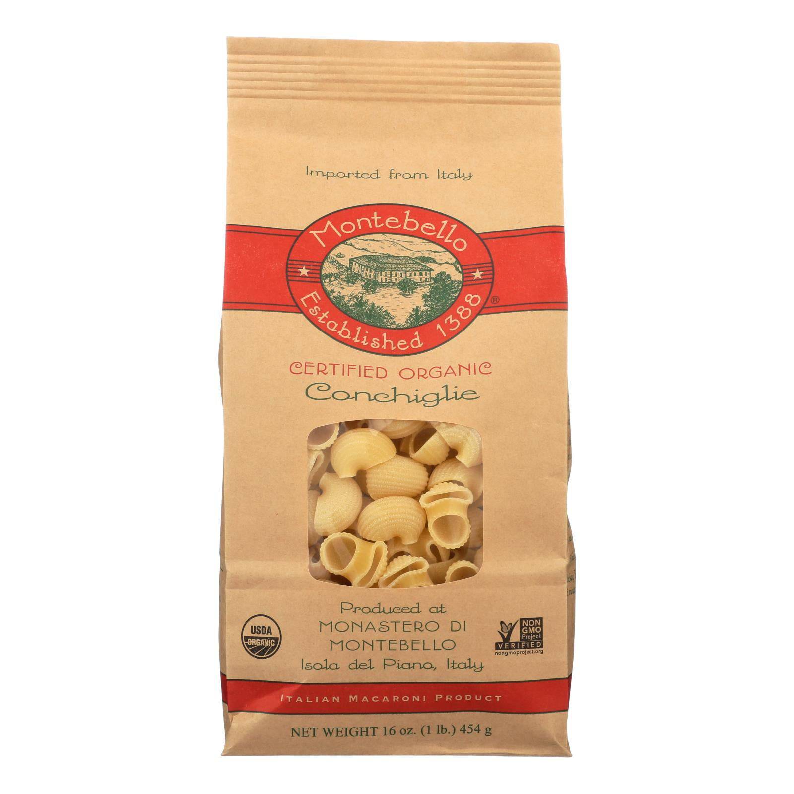 Buy Montebello Organic Pasta - Conchiglia - Case Of 12 - 1 Lb.  at OnlyNaturals.us