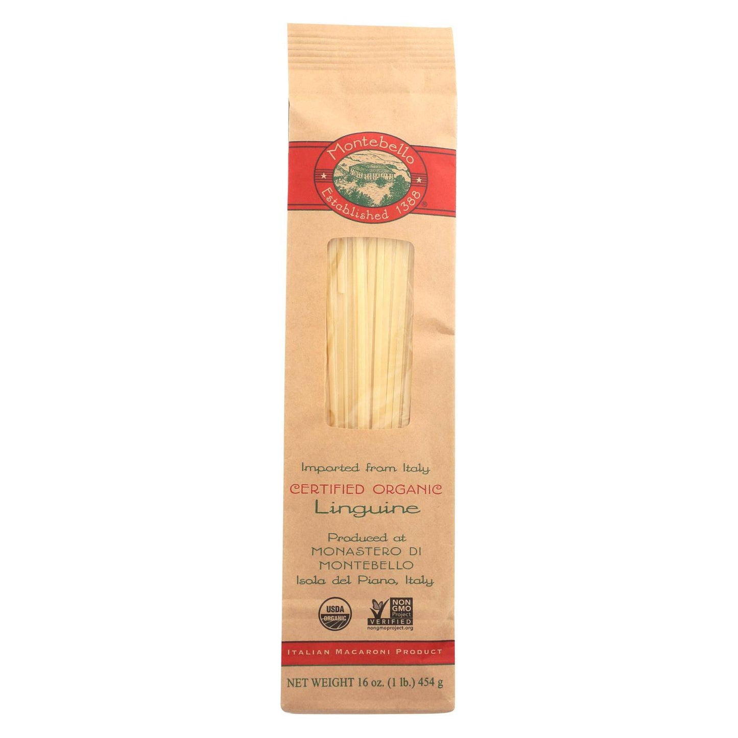 Buy Montebello Organic Pasta - Linguini - Case Of 12 - 1 Lb.  at OnlyNaturals.us