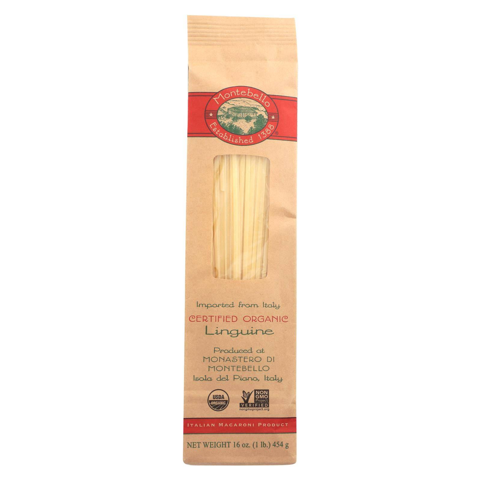 Buy Montebello Organic Pasta - Linguini - Case Of 12 - 1 Lb.  at OnlyNaturals.us