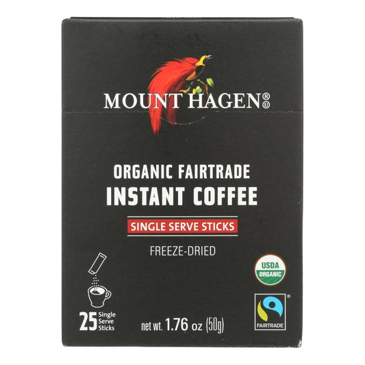 Mount Hagen - Organic Fairtrade Instant Coffee 25 Single Serve Sticks 25ct - Case Of 8 - 1.76 Oz | OnlyNaturals.us