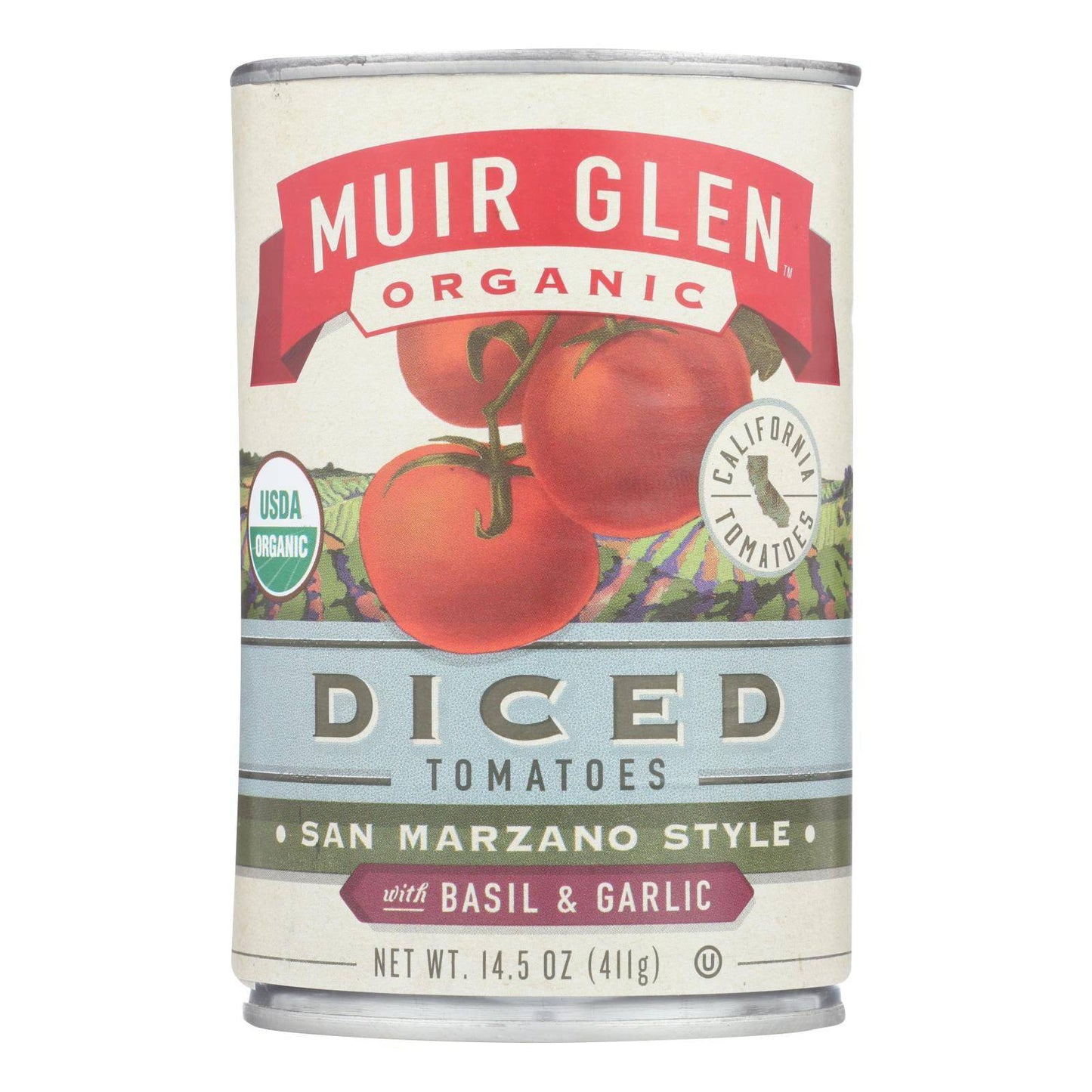 Buy Muir Glen Diced Tomatoes Basil And Garlic - Tomato - Case Of 12 - 14.5 Oz.  at OnlyNaturals.us