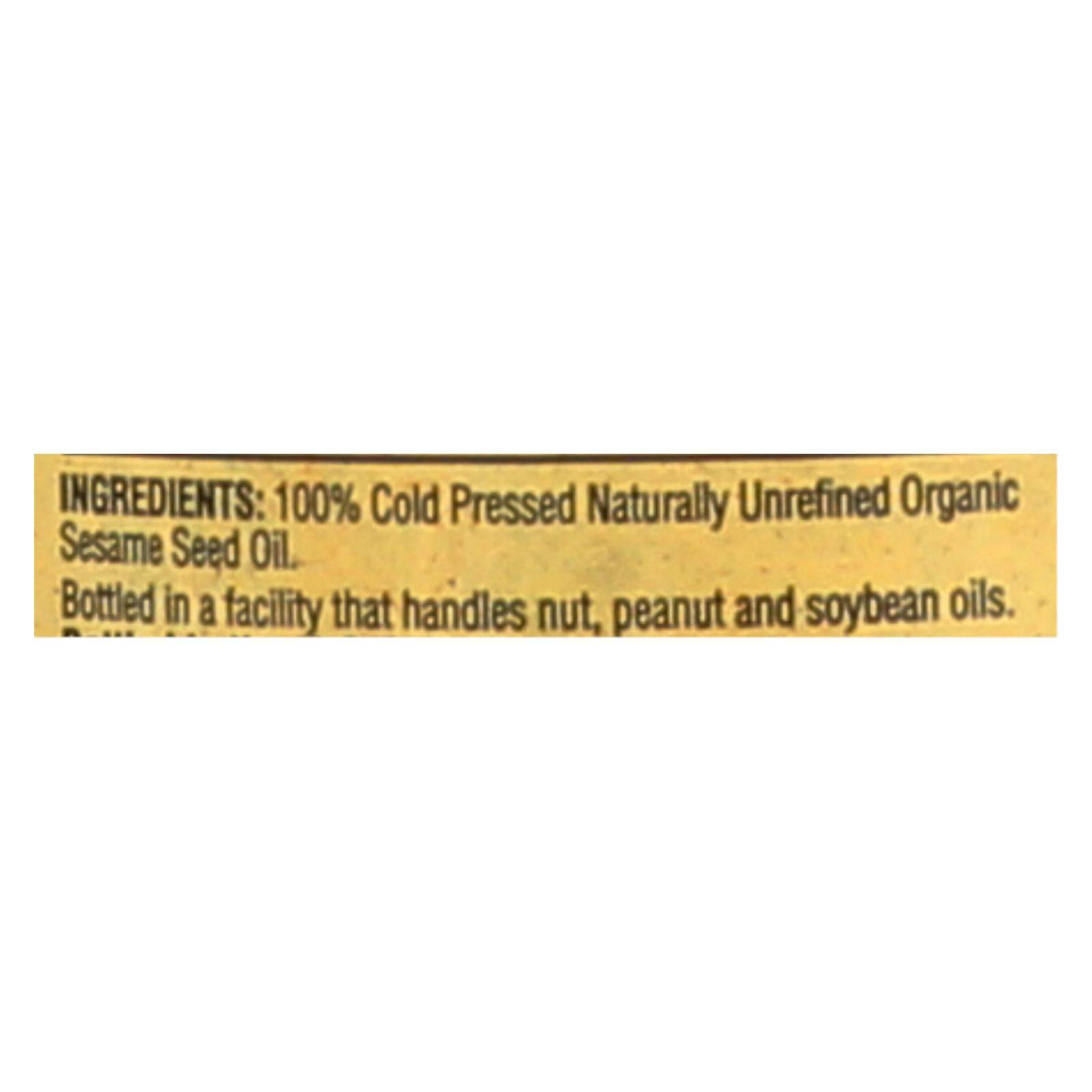 Buy Napa Valley Naturals Organic Cold Pressed Sesame Oil - Case Of 12 - 12.7 Fl Oz.  at OnlyNaturals.us