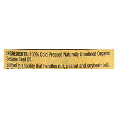 Buy Napa Valley Naturals Organic Cold Pressed Sesame Oil - Case Of 12 - 12.7 Fl Oz.  at OnlyNaturals.us