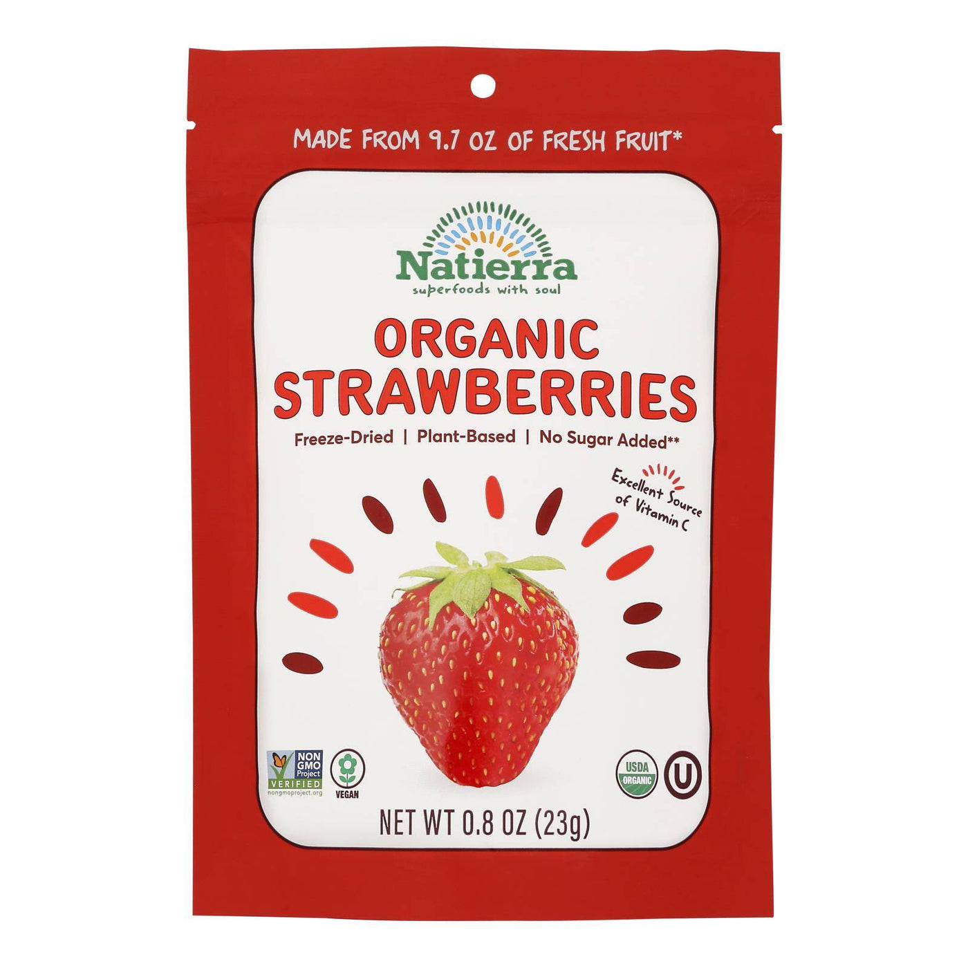 Natierra - Dried Fruit Strawbery - Case Of 12-.8 Oz | OnlyNaturals.us