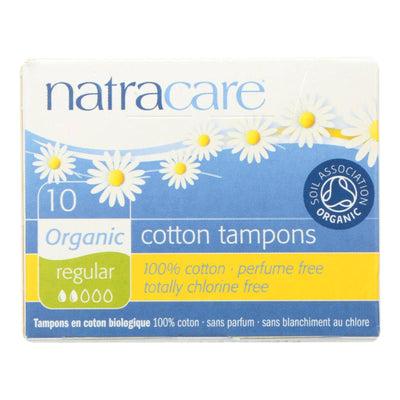 Natracare 100% Organic Cotton Tampons - Regular - 10 Pack | OnlyNaturals.us