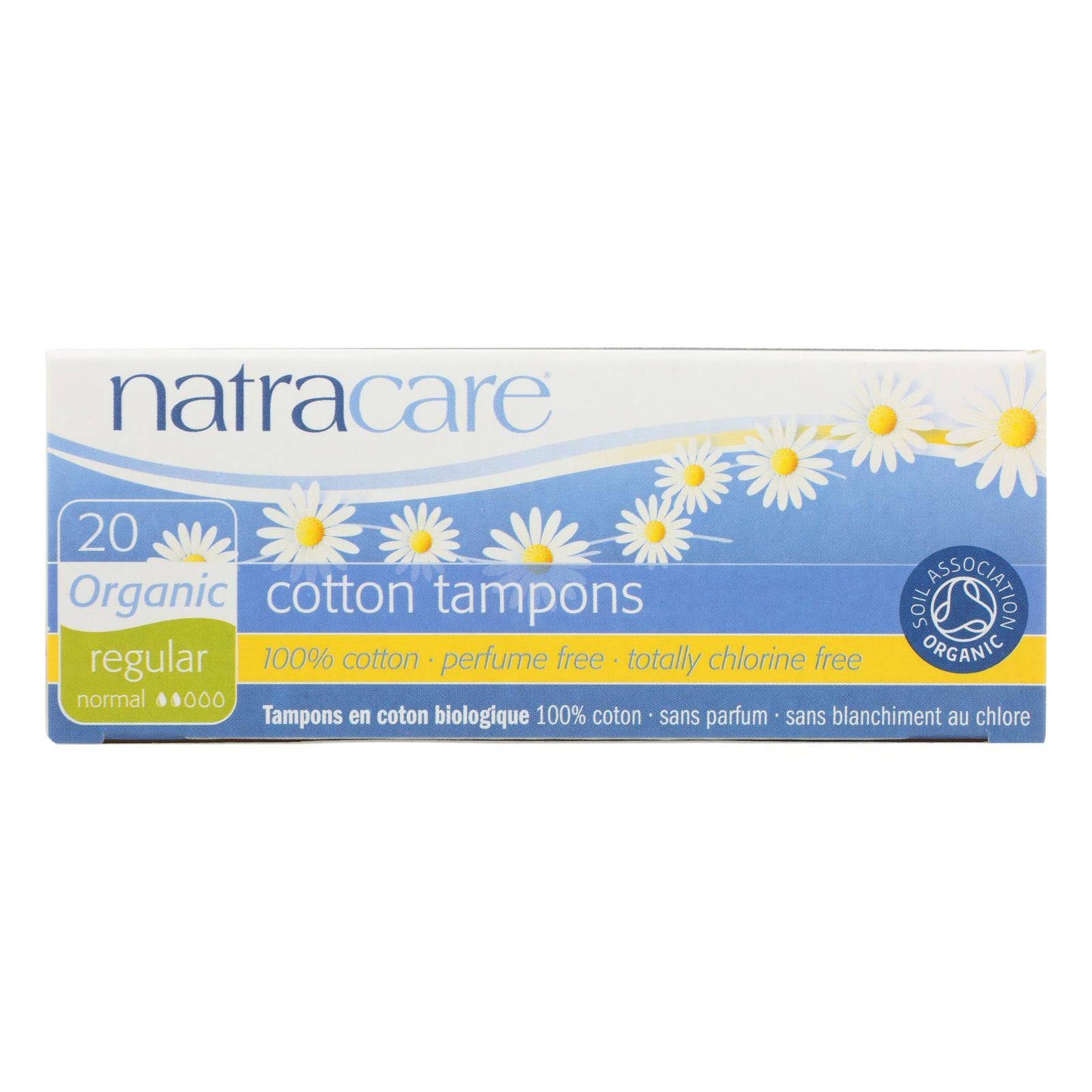 Natracare 100% Organic Cotton Tampons Regular - 20 Tampons | OnlyNaturals.us