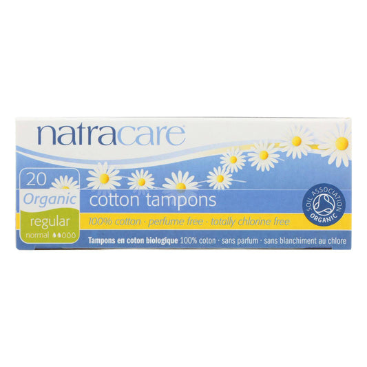 Natracare 100% Organic Cotton Tampons Regular - 20 Tampons | OnlyNaturals.us