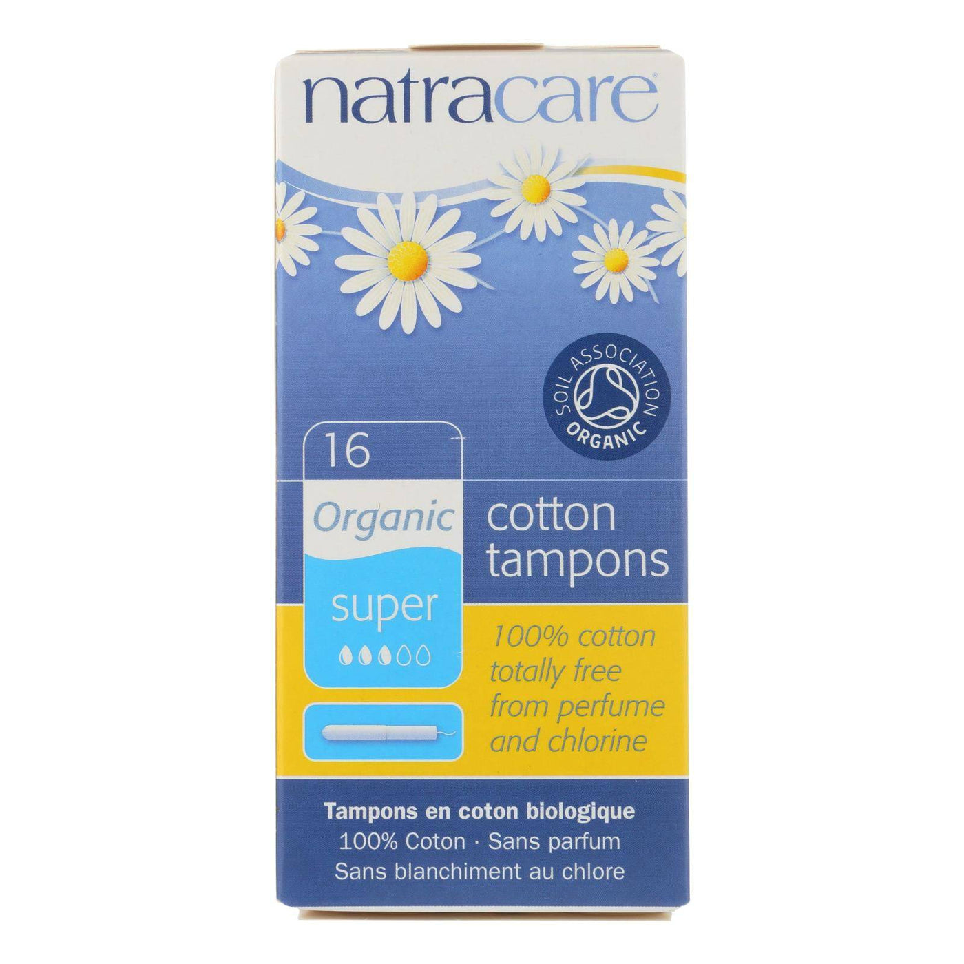Natracare 100% Organic Cotton Tampons Super W-applicator - 16 Tampons | OnlyNaturals.us