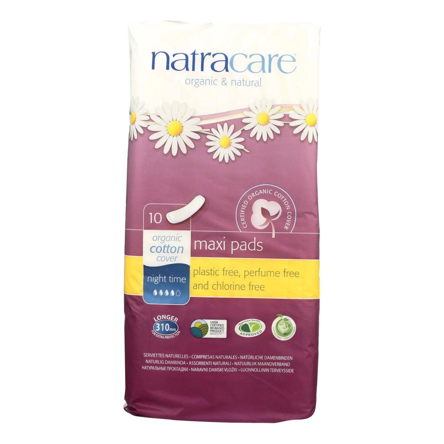 Buy Natracare Natural Night Time Pads - 10 Pack  at OnlyNaturals.us