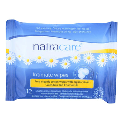 Natracare Organic Cotton Intimate Wipes - 12 Wipes - Case Of 12 | OnlyNaturals.us