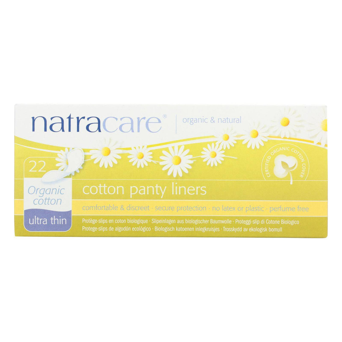 Buy Natracare Ultra Thin Organic Cotton Panty Liners - 22 Pack  at OnlyNaturals.us