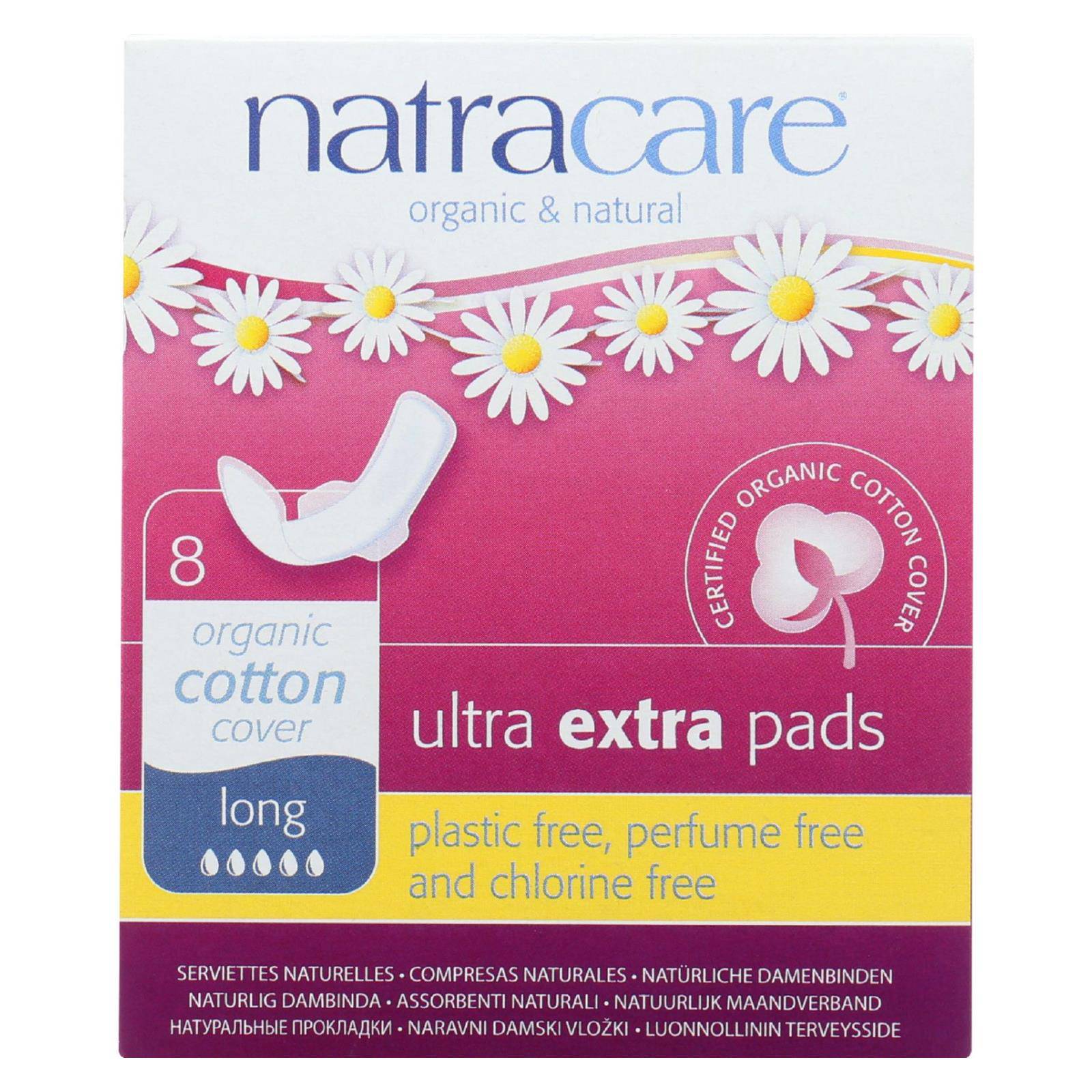 Buy Natracare  Ultra Extra Pads W-wings - Long - 8 Count  at OnlyNaturals.us